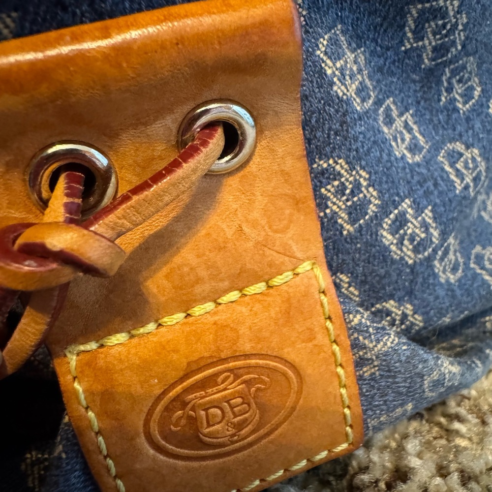 Dooney & Bourke Navy and Tan Monogram Shoulder Bag - Picture 6 of 16
